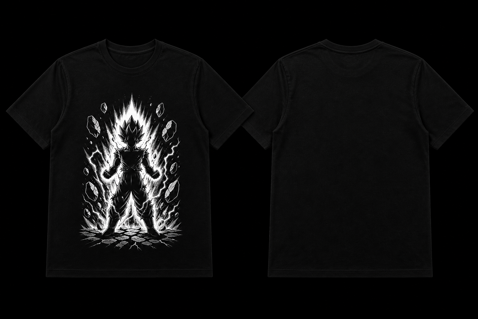 Anime Oversized Graphic T-Shirt – Saiyan Shadows | Unisex Streetwear Tee