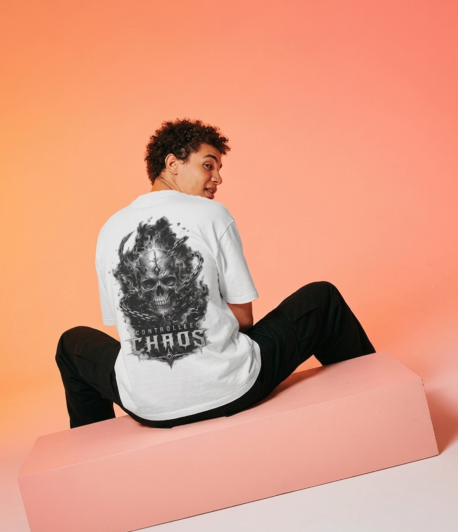 CONTROLLED CHAOS – Anime Inspired Unisex Oversized Classic T-Shirt