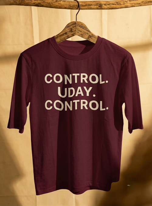 Control Uday Control Hindi Meme T-Shirt | 100% Cotton Unisex Graphic Tee